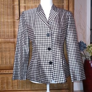 Ralph Lauren Black Label Silk Houndstooth Jacket SIZE 8